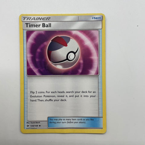 Timer Ball Pokemon Card 134/149 Sun & Moon 05A4