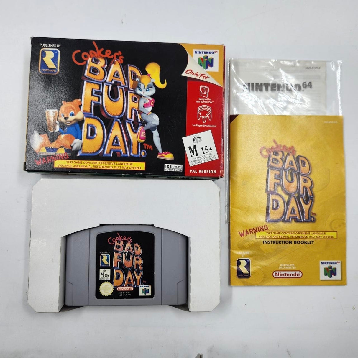 conker's bad fur day Nintendo 64 N64 Game Boxed Complete PAL 9JE4 - Trippy Trades 