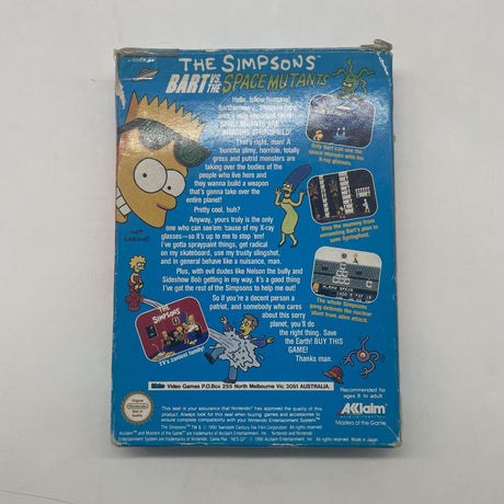 Nintendo The Simpsons Bart Vs. The Space Mutants Nintendo Entertainment System NES Game Boxed Complete PAL-Trippy Trades