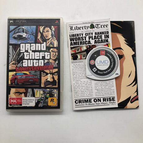 Grand Theft Auto GTA Liberty City Stories PSP Playstation Portable Game + Manual