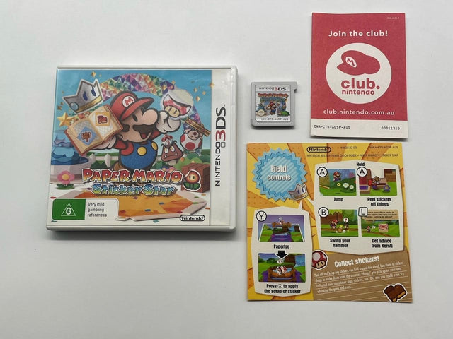 Paper Mario Sticker Star Nintendo 3DS Game + Manual PAL