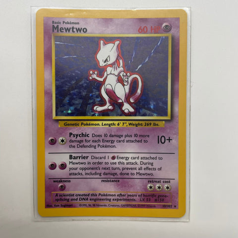 Mewtwo Pokemon Card 10/102 Base Set 05A4