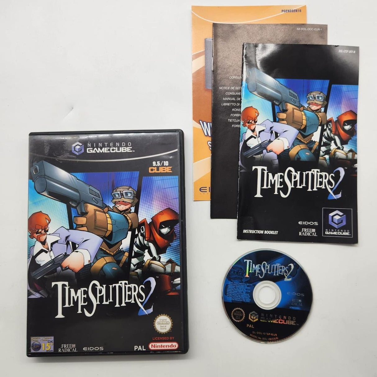 TimeSplitters 2 Nintendo Gamecube Game + Manual PAL