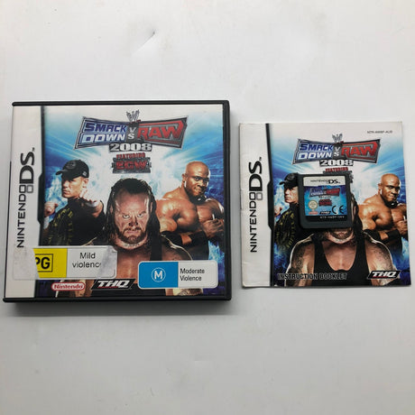 WWE Smackdown Vs Raw 2008 Nintendo DS Game + Manual 25AU4