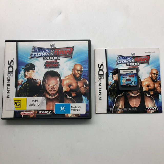 WWE Smackdown Vs Raw 2008 Nintendo DS Game + Manual 25AU4