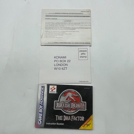 Jurassic Park III The DNA Factor Nintendo Gameboy Advanced GBA Game Boxed complete PAL-Trippy Trades
