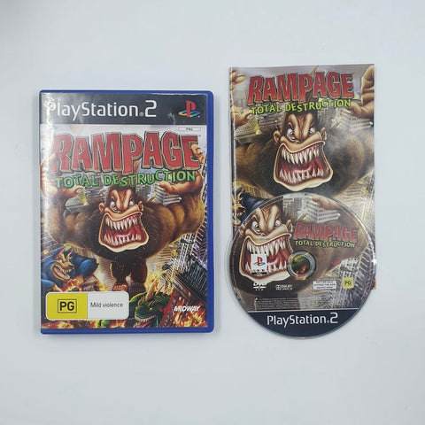 Rampage Total Destruction PS2 Playstation 2 Game + Manual PAL 05A4