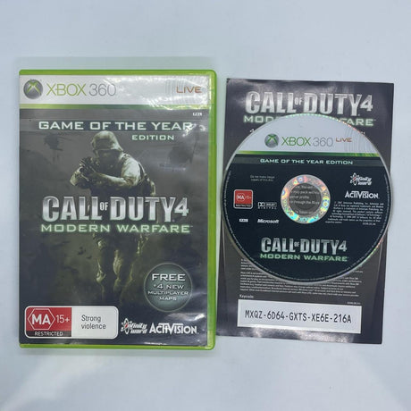 Call of Duty 4 Modern Warfare Game of The Year Xbox 360 Game + Manual PAL