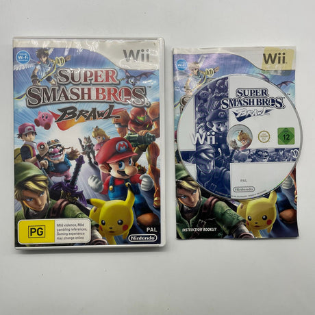 Super Smash Bros Brawl Nintendo Wii Game + Manual PAL