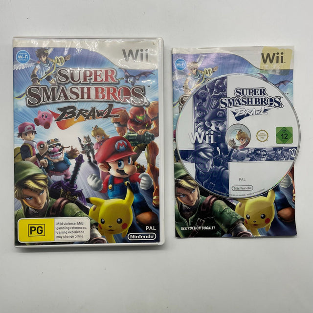 Super Smash Bros Brawl Nintendo Wii Game + Manual PAL