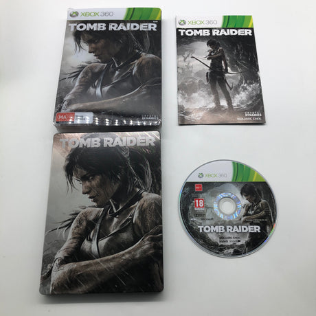 Tomb Raider Xbox 360 Game + Manual Steelbook Edition PAL