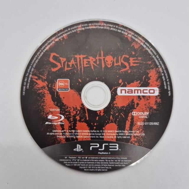 Splatterhouse PS3 Playstation 3 Game Disc Only