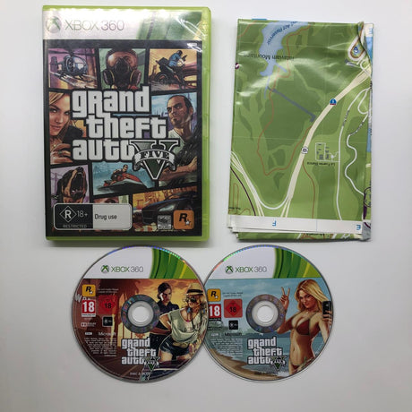 Grand Theft Auto V Five GTA Xbox 360 Game + Manual PAL