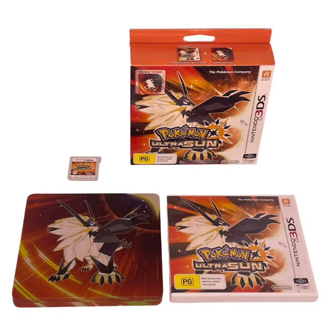 Pokemon Ultra Sun Fan Edition With Steelbook Edition Nintendo 3DS Game + Manual PAL
