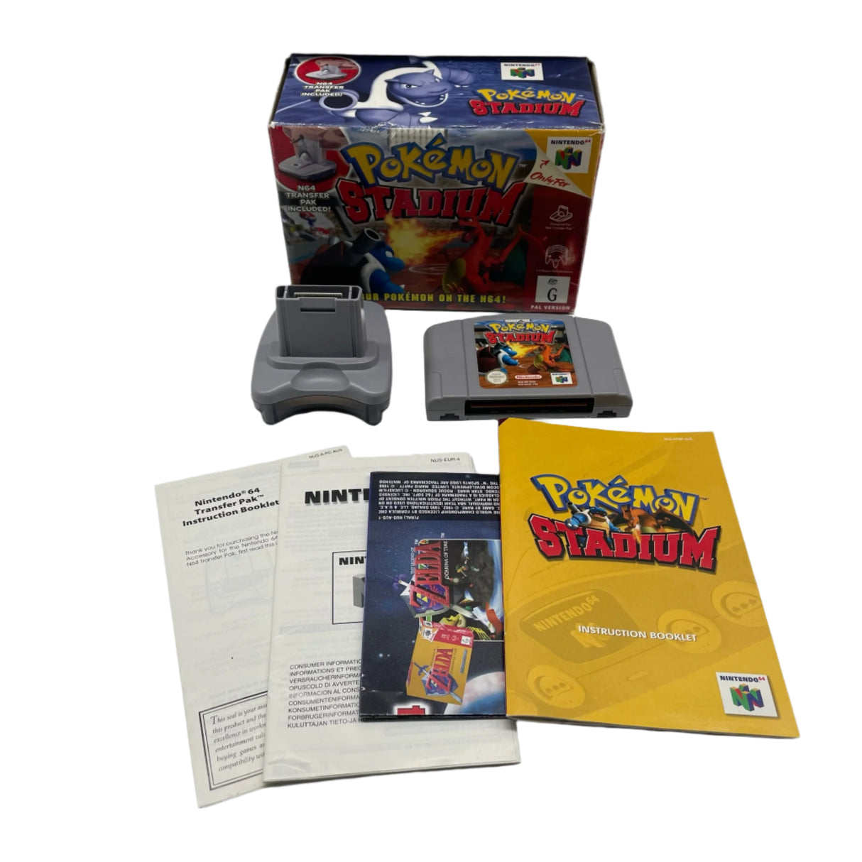 Pokemon Stadium With Transfer Pak Nintendo 64 N64 Game Boxed PAL