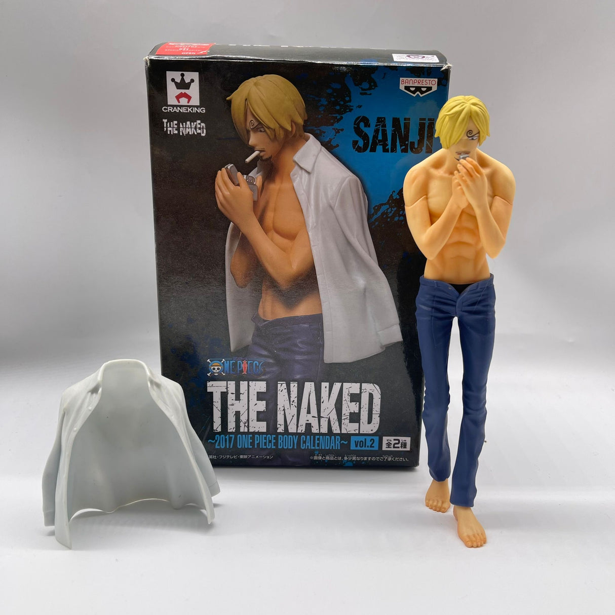 The Naked Sanji White Shirt One Piece Calendar Vol.2 Boxed Figure - Trippy Trades 