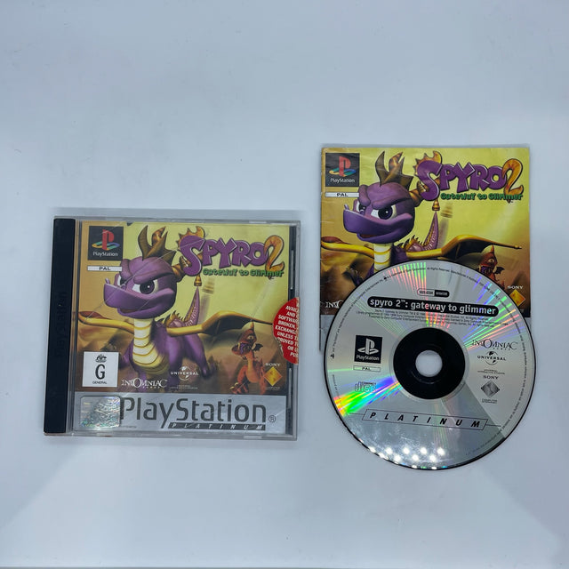 Spyro 2 Gateway to Glimmer PS1 Playstation 1 Game + Manual PAL