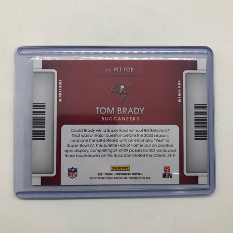 2021 Panini Contenders Football Playoff Ticket #PLT-TOB Tom Brady Buccaneers 25AU4