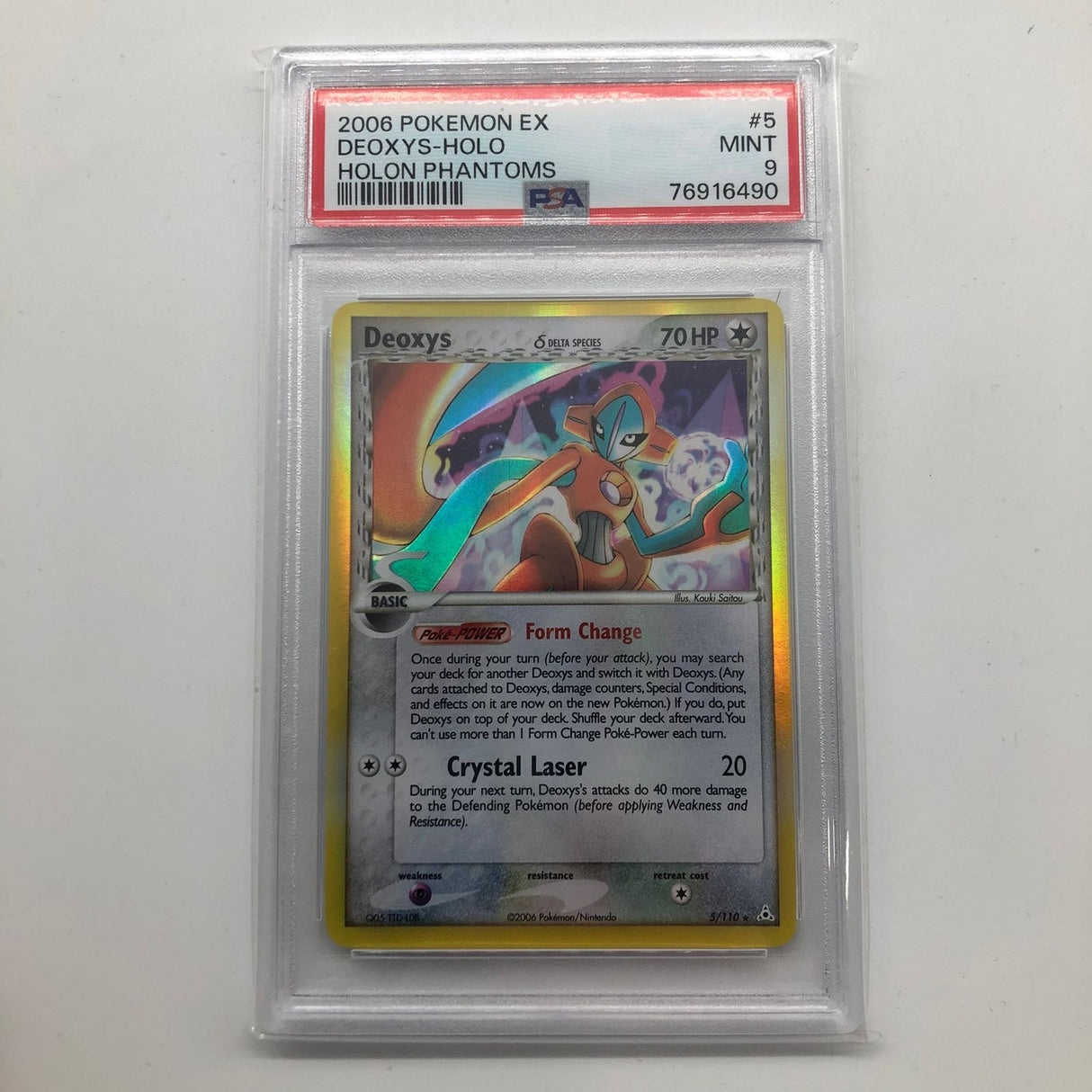 Deoxys Pokemon Card 5/110 Phantoms Holo Graded PSA 9-Trippy Trades
