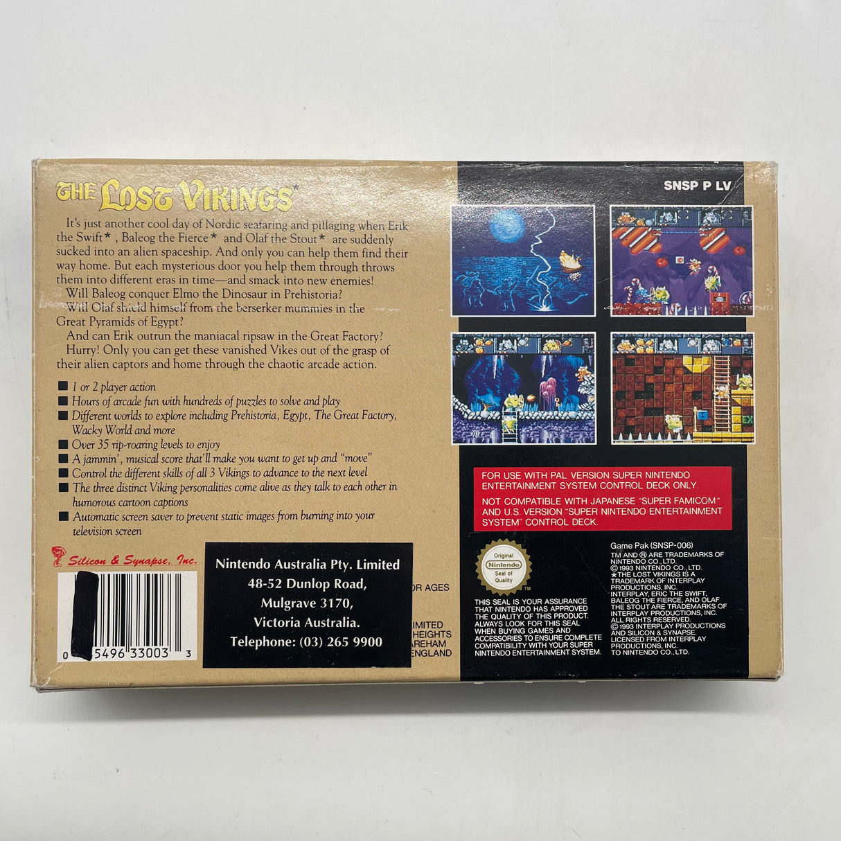 The Lost Vikings Super Nintendo Entertainment System SNES Game Boxed Complete