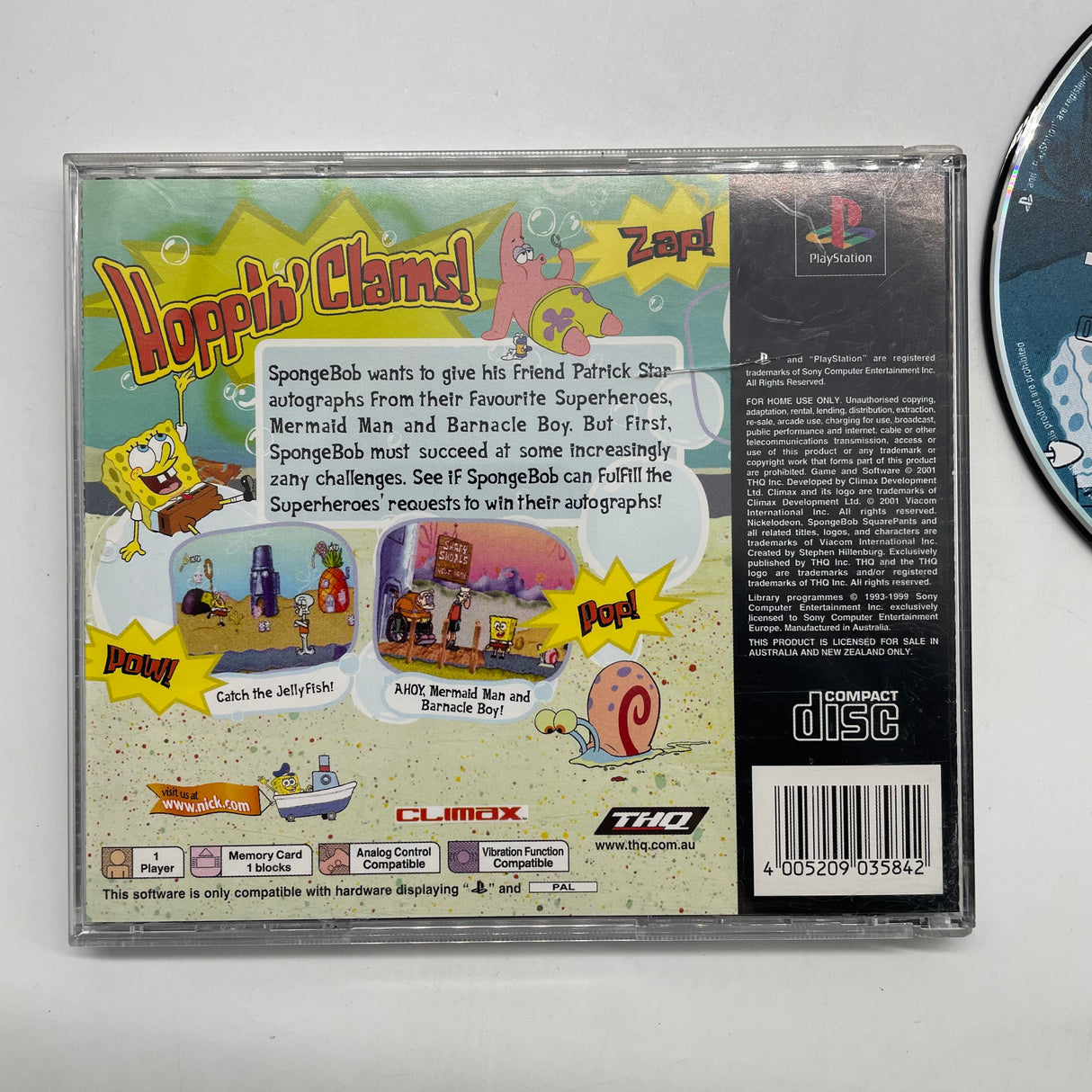 SpongeBob SquarePants: Supersponge PlayStation 1 PS1 Game PAL