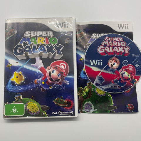 Super Mario Galaxy Nintendo Wii Game + Manual PAL 05A4