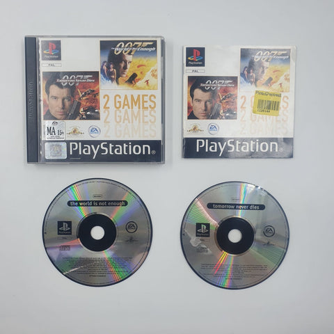 007 Tomorrow Never Dies & 007 The World Is Not Enough 2 Games PS1 Playstation 1 Game + Manual PAL 05A4