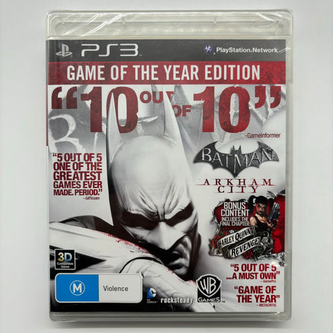 Batman Arkham City Game Of The Year PS3 Playstation 3 Game Brand New SEALED 05A4