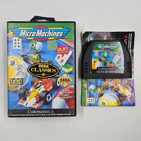 Micro Machines Sega Mega Drive Game + Manual PAL