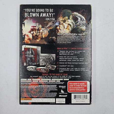 Gears Of War 2 Limited Edition Xbox 360 Game + Steelbook