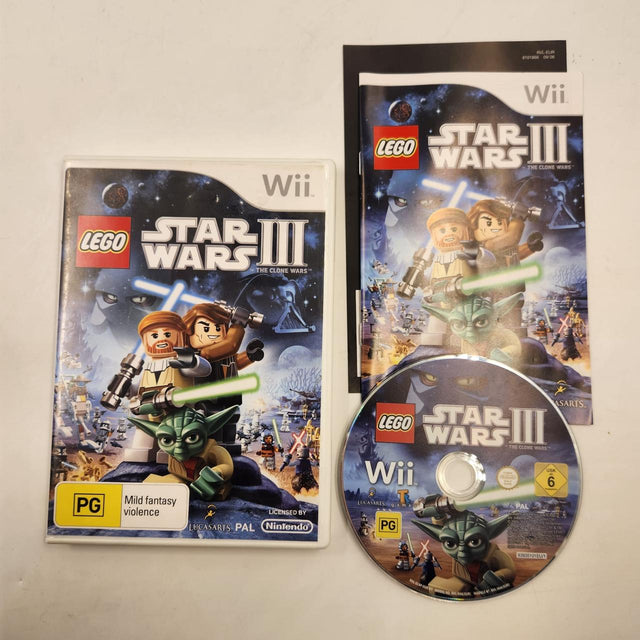 Lego Star Wars III The Clone Wars Nintendo Wii Game + Manual PAL