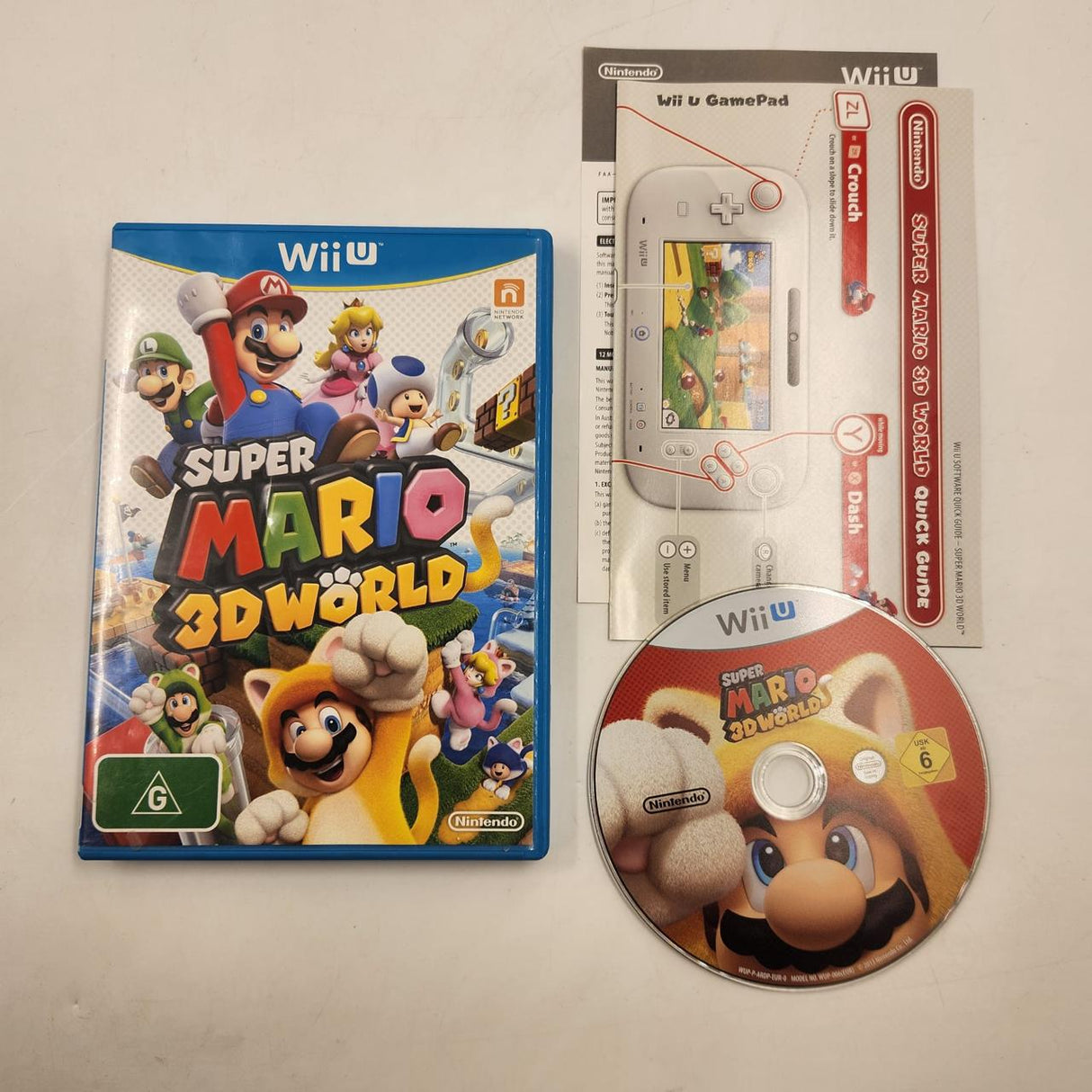 Super Mario 3D World Nintendo Wii U Game + Manual PAL