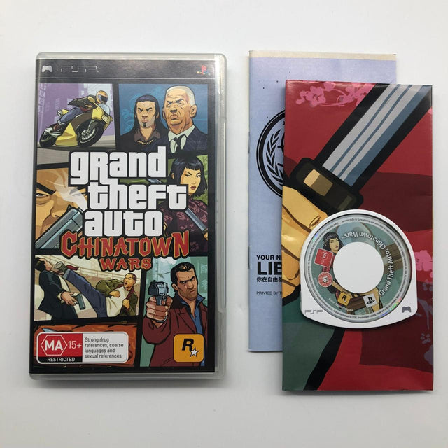 Grand Theft Auto GTA ChinaTown Wars PSP Playstation Portable Game + Manual