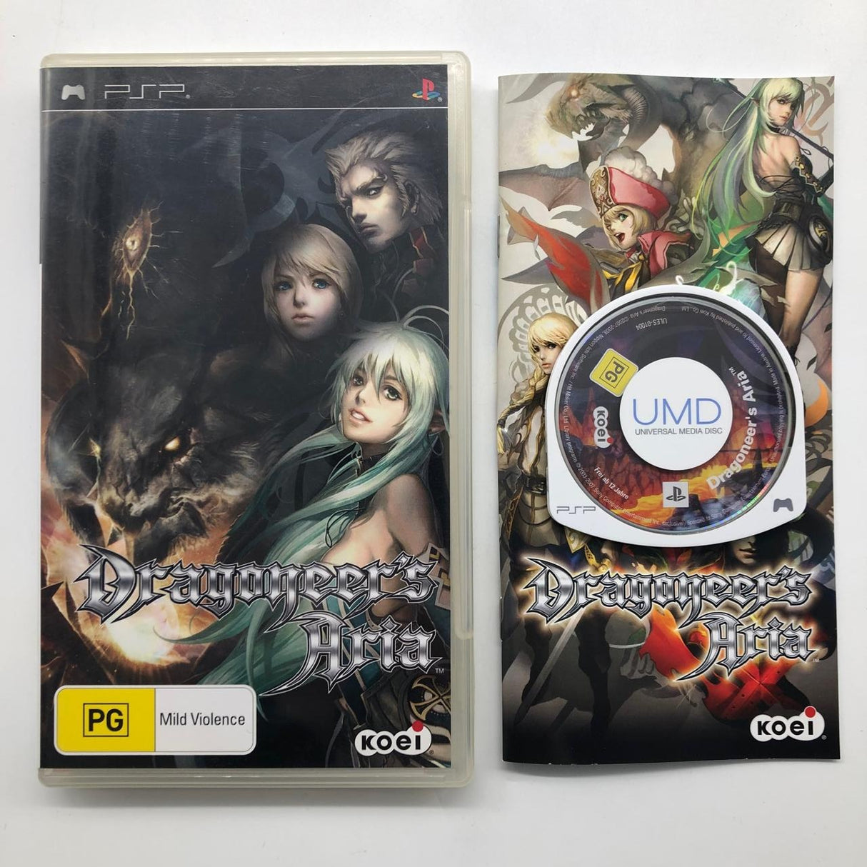 Dragoneer's Aria PSP Playstation Portable Game + Manual