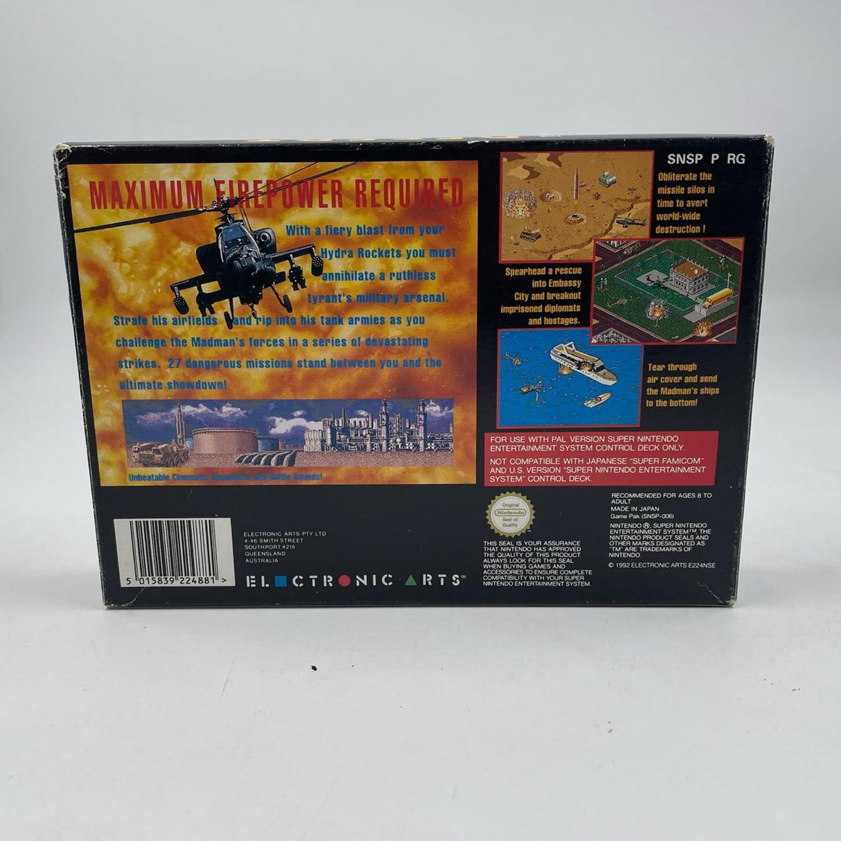Desert Strike Nintendo Entertainment System SNES Game PAL Boxed