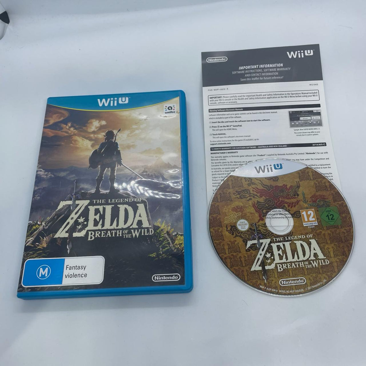 The Legend Of Zelda Breath Of The Wild Nintendo Wii U Game + Manual PAL