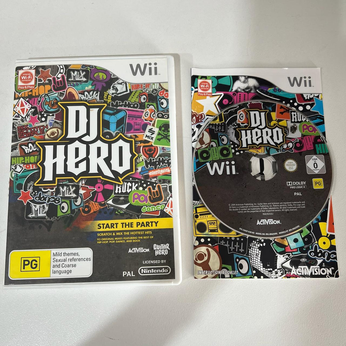 DJ Hero Nintendo Wii Turntable + Game Boxed
