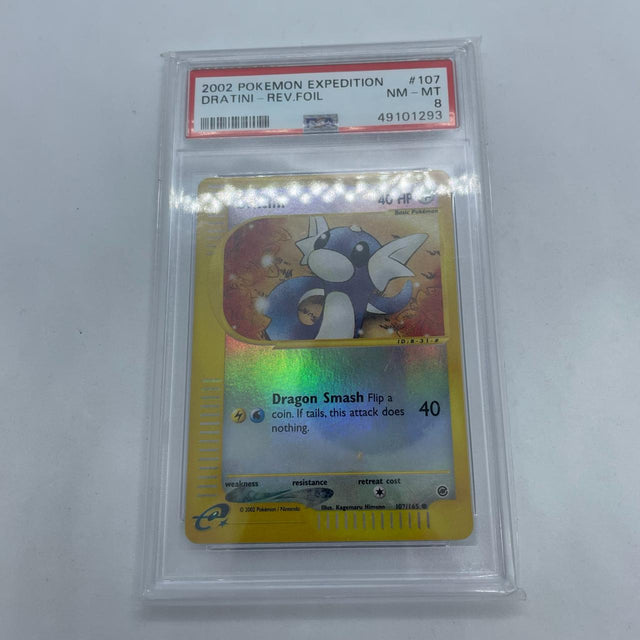 Dratini Pokemon Expedition Card Reverse Foil 107/165 Base Set Graded 8