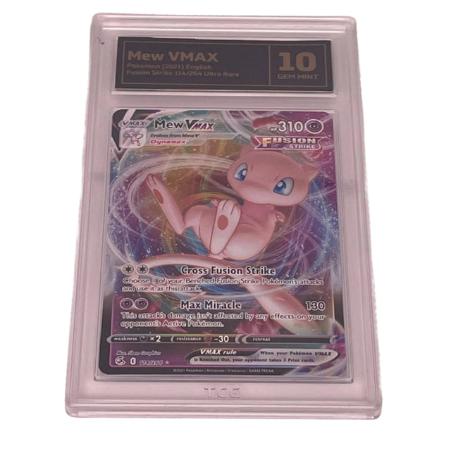 Mew Vmax Pokémon Card 114/264 Fusion Strike Graded TCG 10