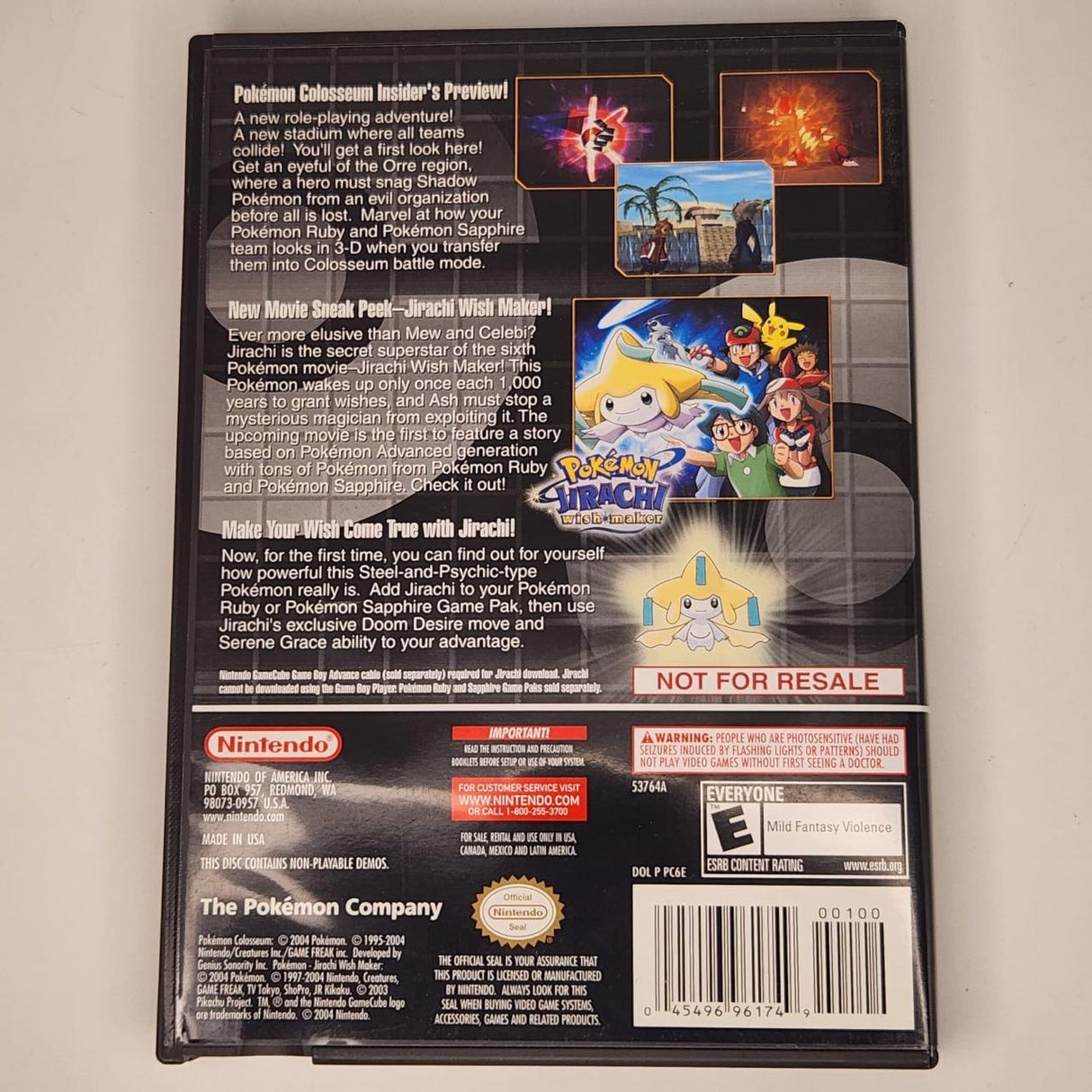 Pokémon Colosseum Bonus Disc Complete With Jirachi Nintendo GameCube