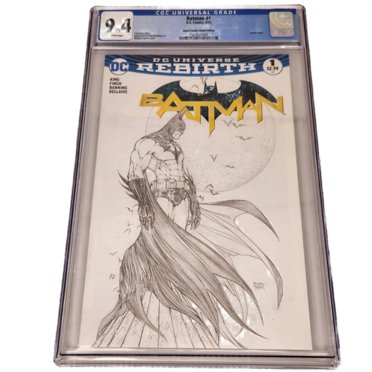 Batman #1 Rebirth Michael Turner Sketch Variant CGC 9.4 Graded Comic