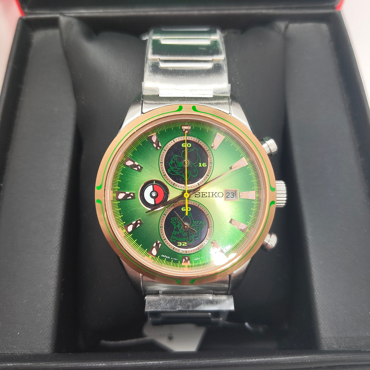 SEIKO SBPY160 Pokémon Venusaur Green Limited Edition of 700 Solar Men's Watch BRAND NEW