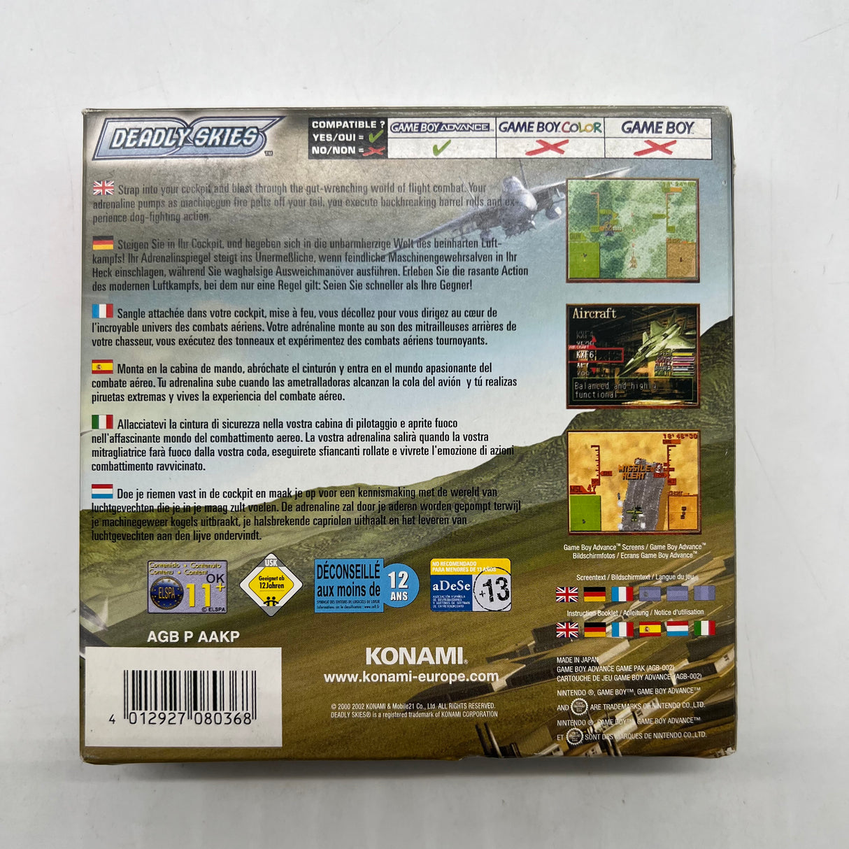 Deadly Skies Game Boy Advance Game Boxed Complete PAL