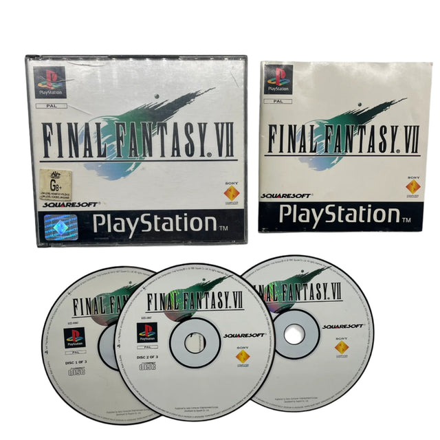Final Fantasy VII 7 PS1 PlayStation 1 3-Disc Game PAL