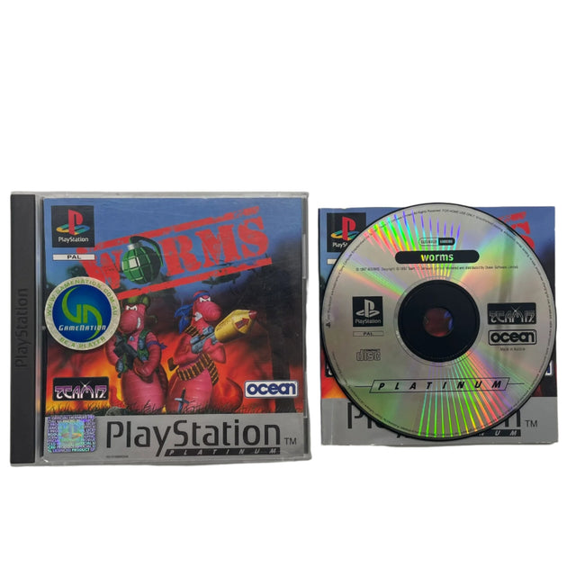 Worms PlayStation 1 PS1 Game + Manual PAL