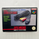 Super Nintendo Entertainment System SNES Stereo A/V AV Cable Boxed