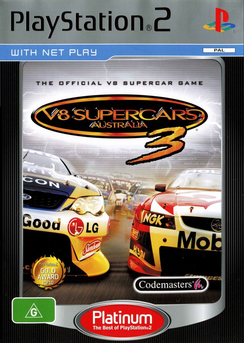 V8 Supercars Australia 3: The Ultimate Racing Simulator Playstation 2 PS2 Game PAL