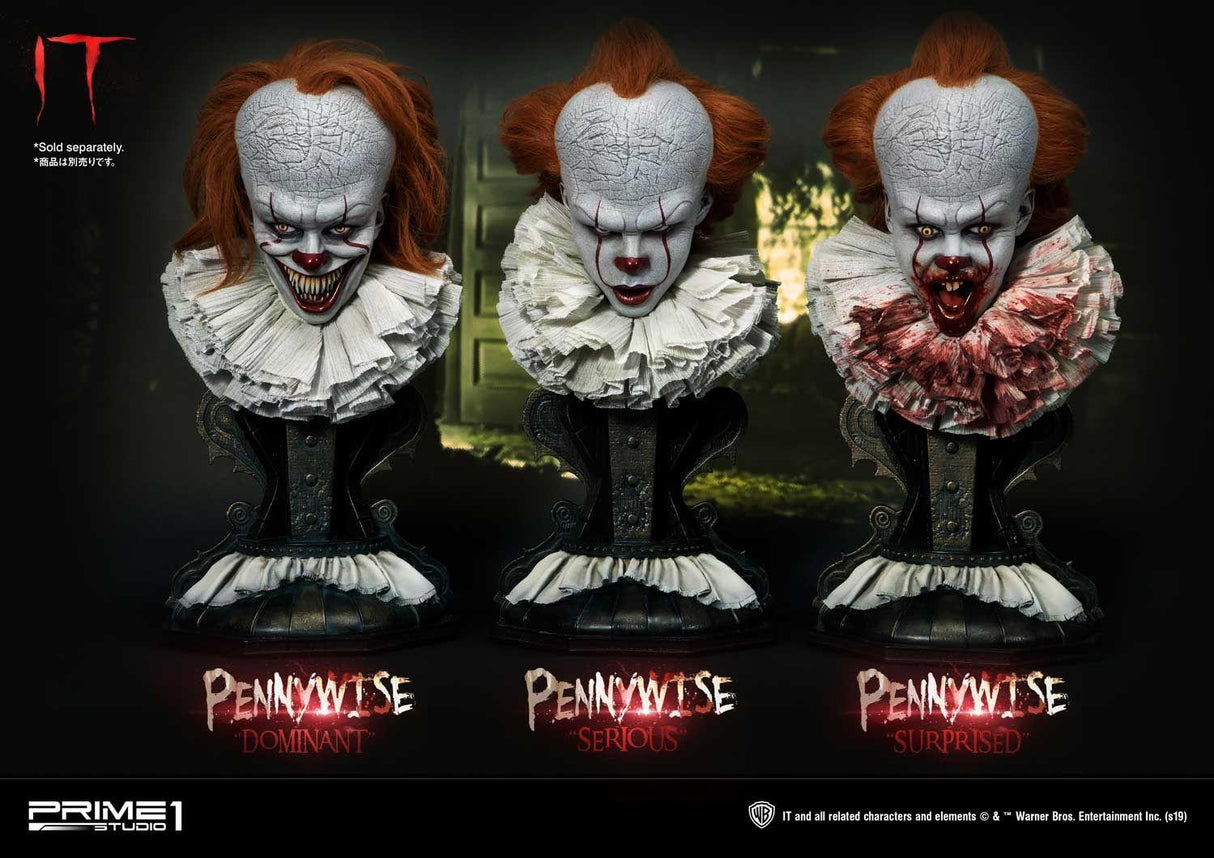 Prime 1 Studio HDBIT-03 IT Pennywise Surprised 1/2 Bust Statue Figure 201/250