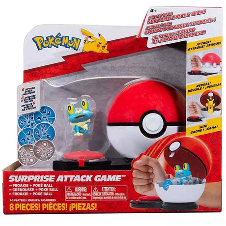 Pokemon Surprise Attack Game Froakie With Poke Ball Toy