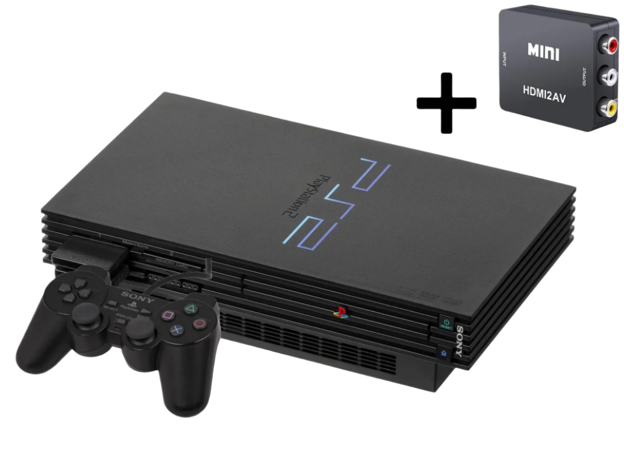 Sony PlayStation 2 (Phat) Complete Console + HDMI Convertor-Trippy Trades